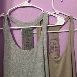 2 NEW Aerie lace racerback flowy tank tops